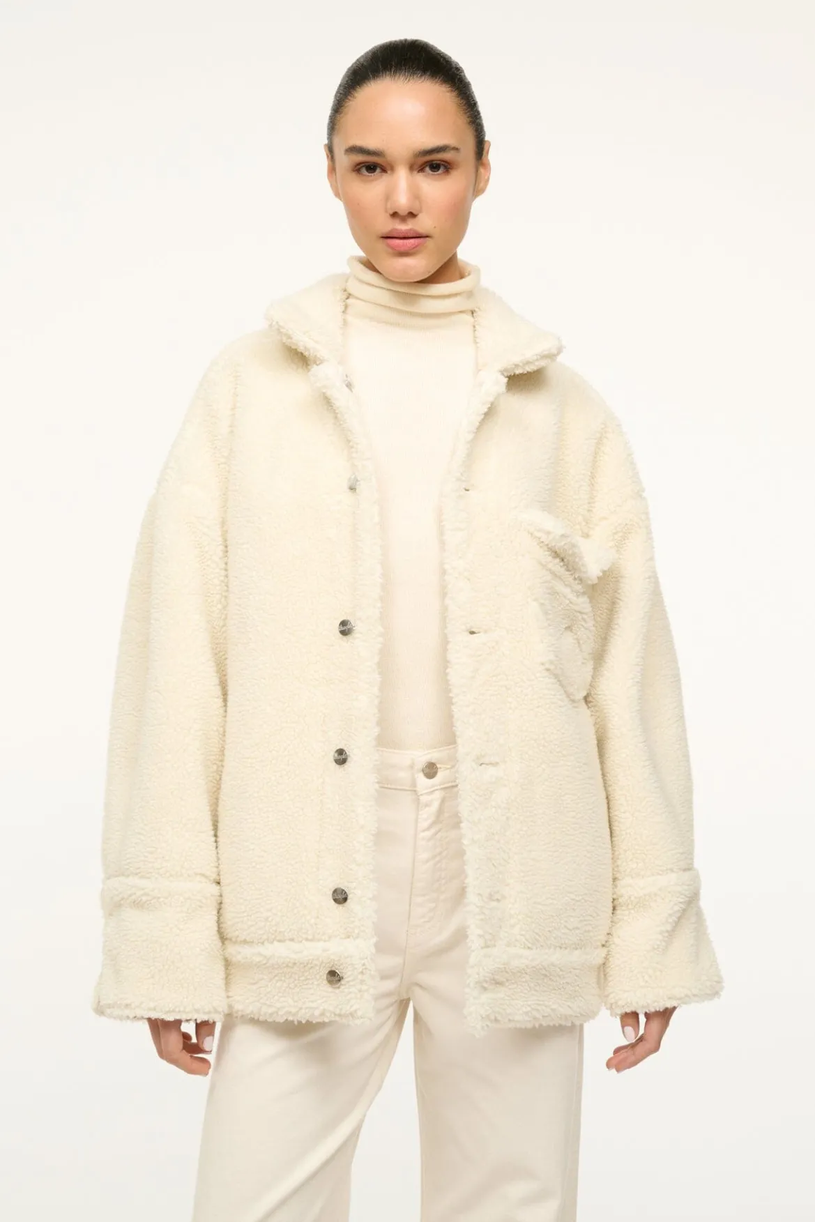 STAUD WRANGLER REVERSIBLE BIGGEST JEAN JACKET CREAM