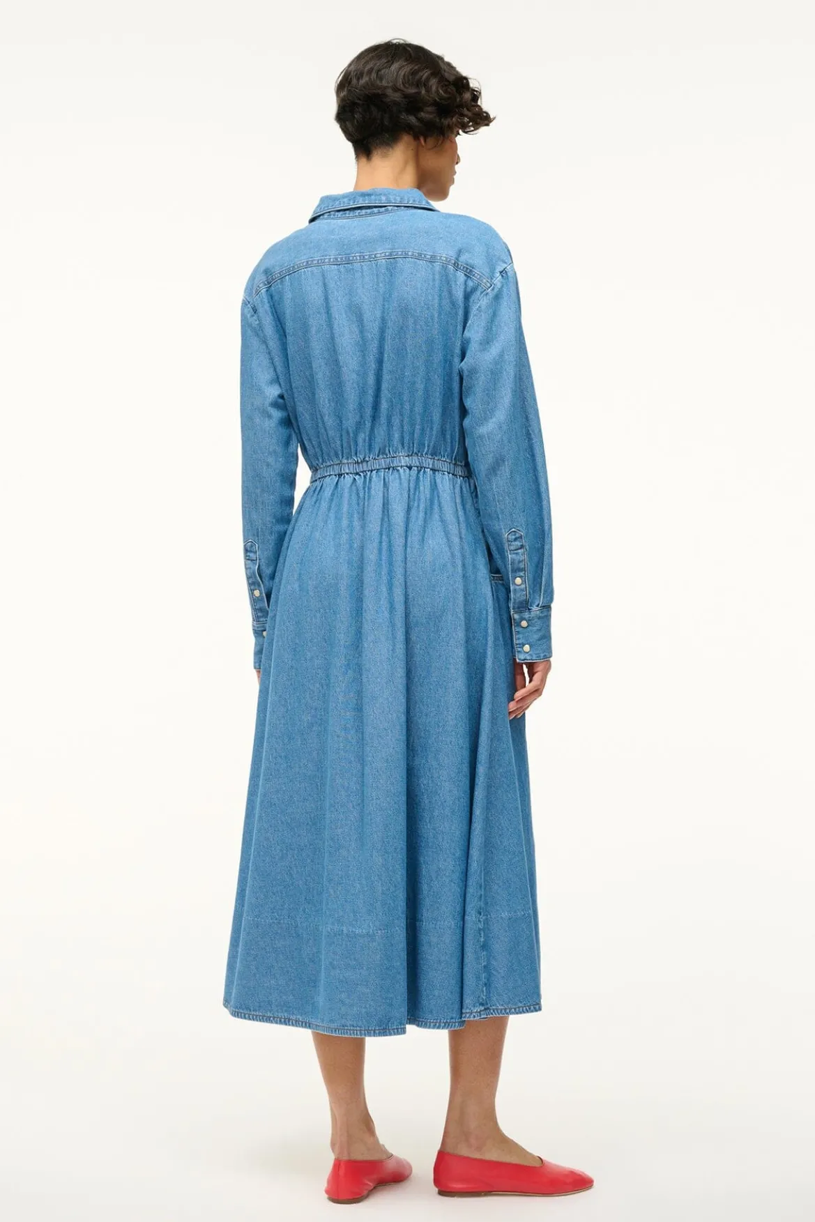 STAUD WRANGLER THE MIDI SHIRT DRESS