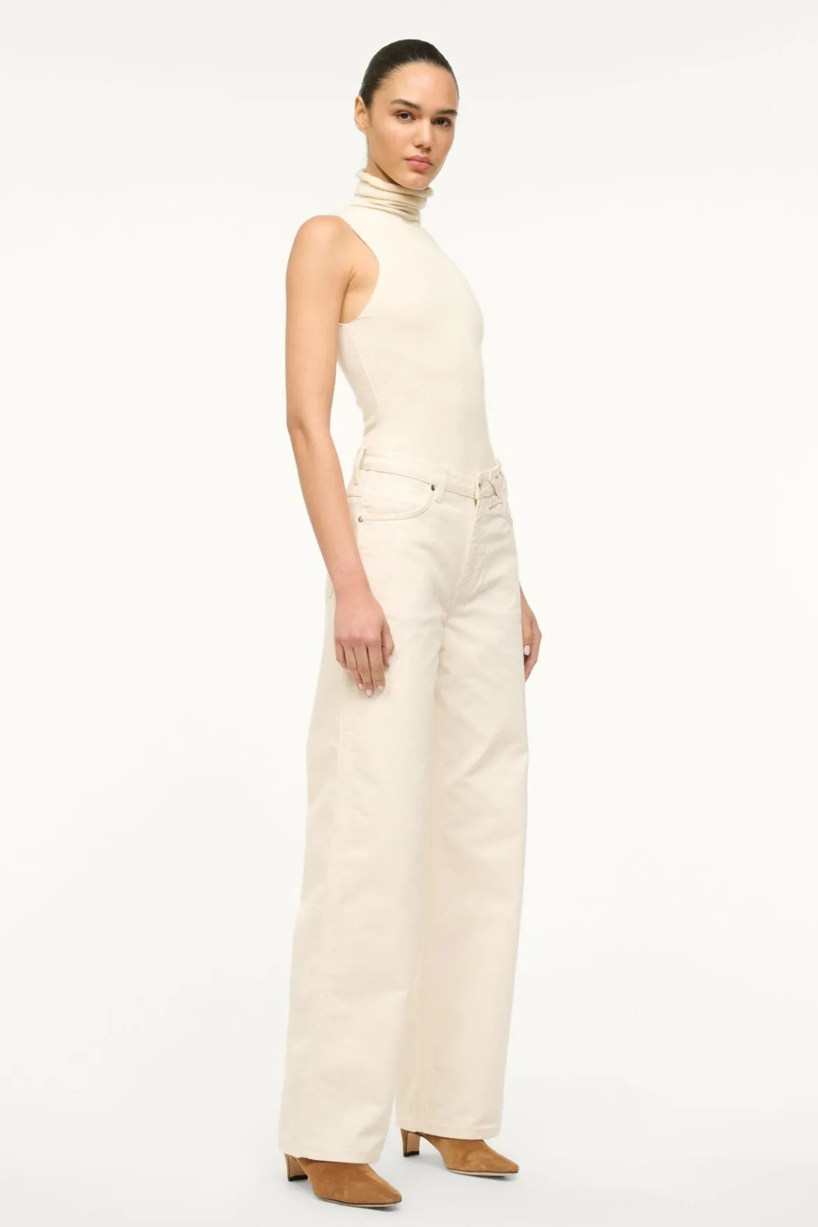 STAUD WRANGLER THE LOOSE JEAN CREAM