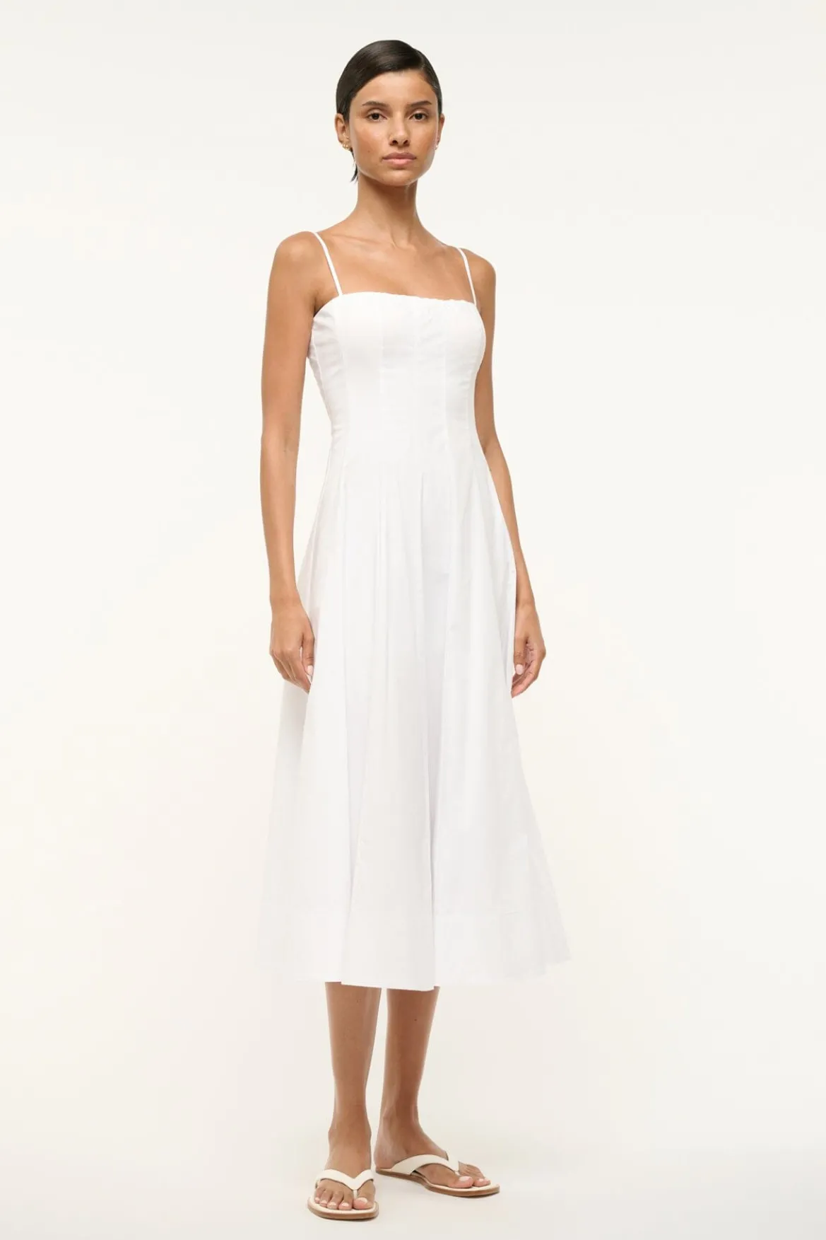 STAUD WYLIE DRESS WHITE